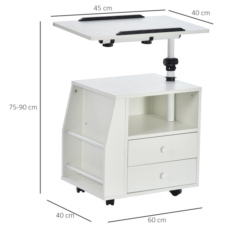 MCL Functional Swivel Bedside Table End Table Side Table for Living Room Nightstand for Bedroom