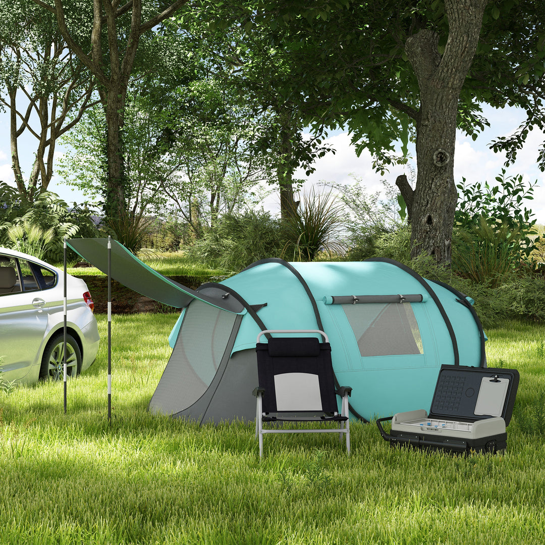 40L Car Refrigerator, Portable Compressor Cooler Box, Fridge Freezer w/ Inner LED Light, Foldable Handles, Cup Holders, 12/24V DC and 110-240V AC for Campervan RV Boat Travel Down to -20℃