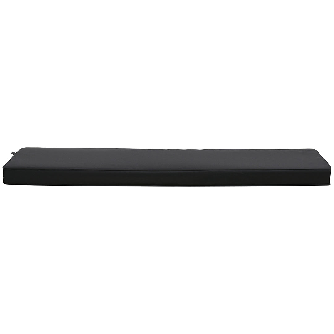 2-Seater Garden Bench Cushion with Ties, Swing Chair Cushion, Replacement Cushion for Outdoor Furniture, 110 x 46 cm, Black