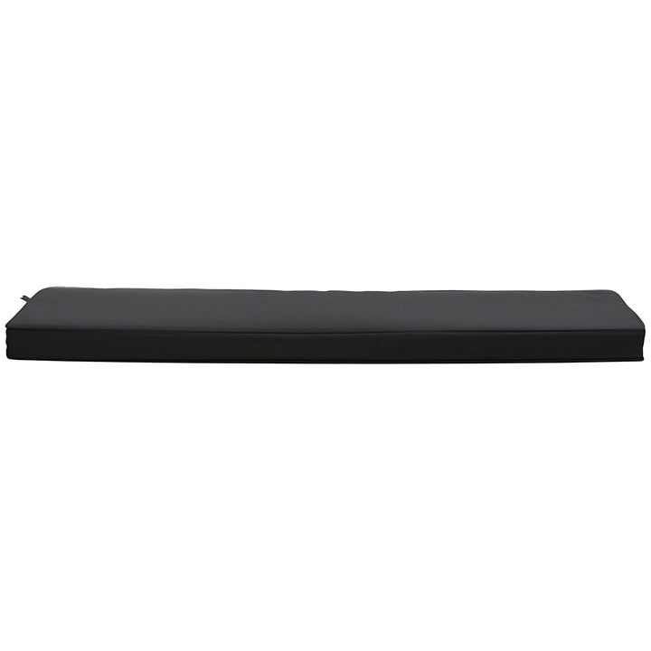 2-Seater Garden Bench Cushion with Ties, Swing Chair Cushion, Replacement Cushion for Outdoor Furniture, 110 x 46 cm, Black