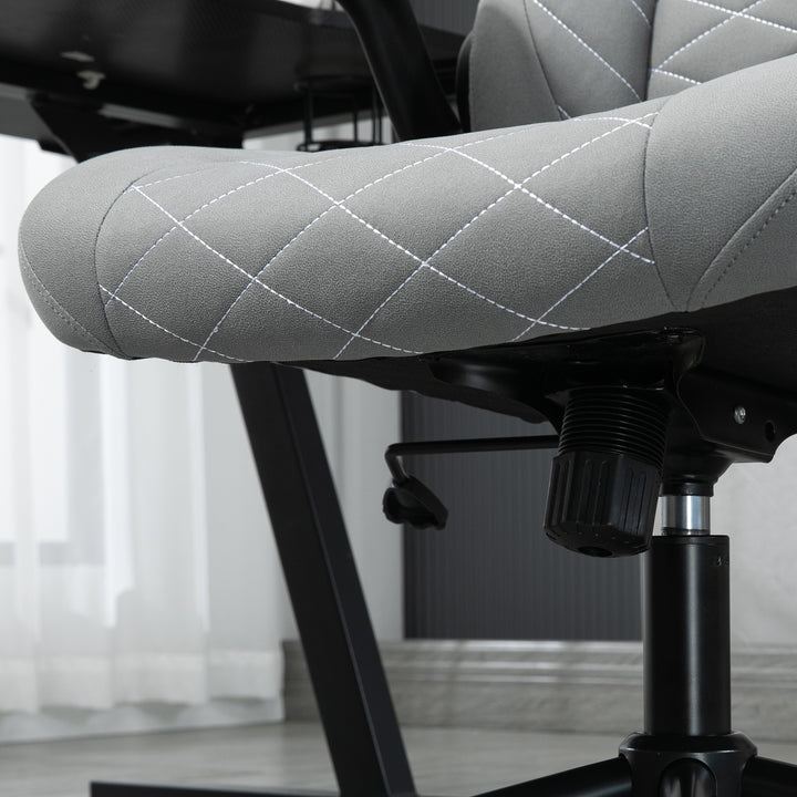 Vinsetto Home Office Desk Chair, Computer Chair with Flip Up Armrests, Swivel Seat and Tilt Function, Light Grey