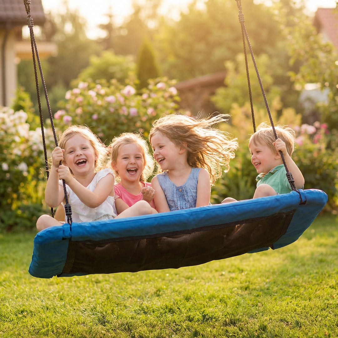Nest Swing with Adjustable Ropes and Tree Straps, Basket Swing for Kid