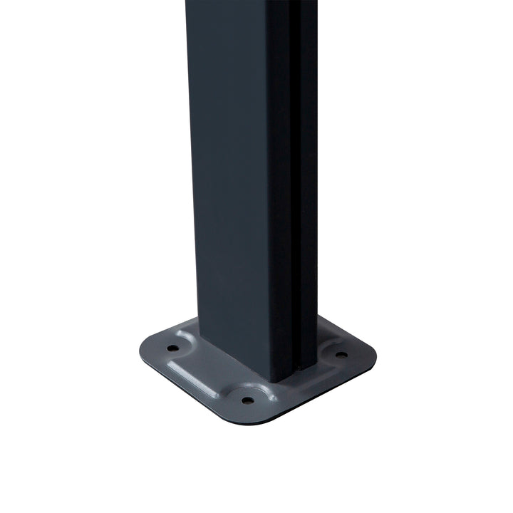 MCL 4.35 x 3m Outdoor Patio Gazebo Pergola, Retractable Pergola Canopy Aluminum Post & PC Roof,  Grey