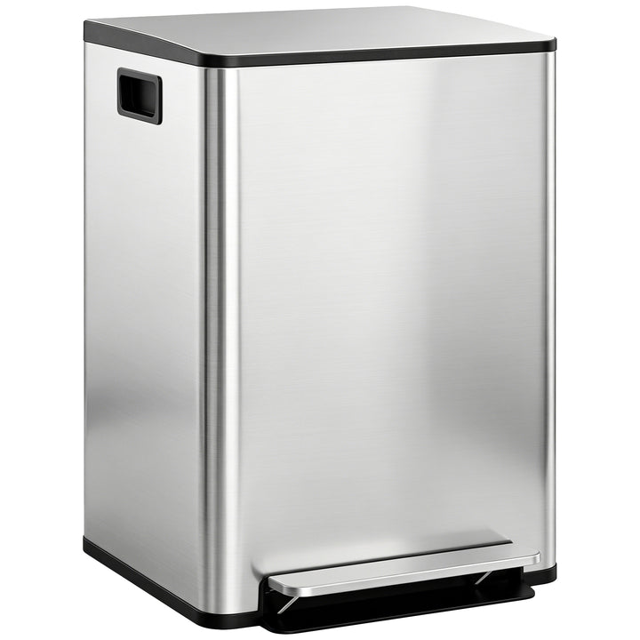 60L Dual Compartment Stainless Steel Bin, with Deodoriser Holders - Si