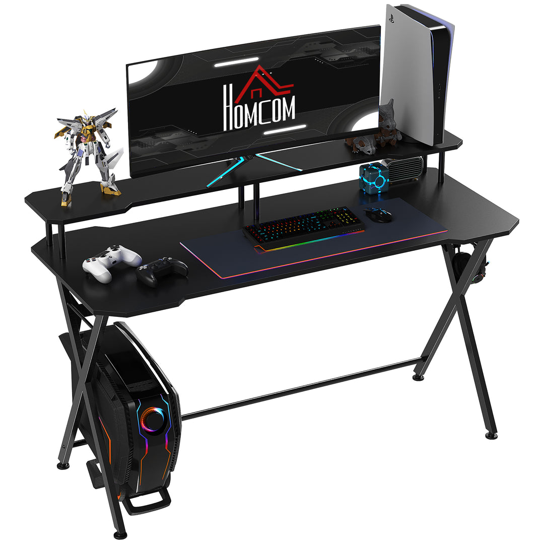 Gaming Desk Writing Racing Computer Table Workstation with Headphone H