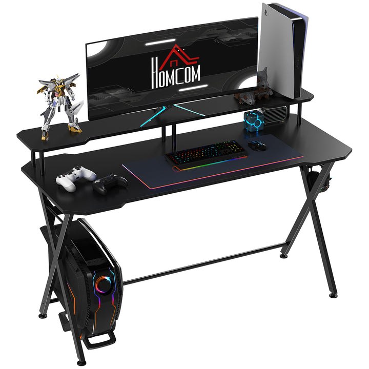 Gaming Desk Writing Racing Computer Table Workstation with Headphone H