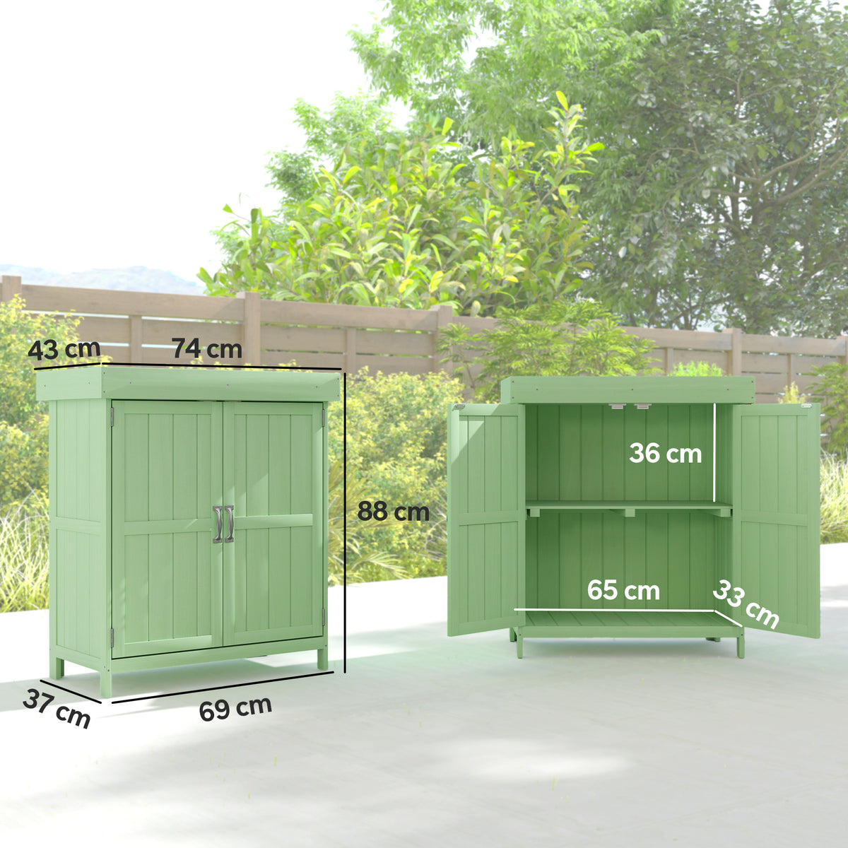 Small Shed, Wooden Garden Shed with Openable Hinged Roof and Removable
