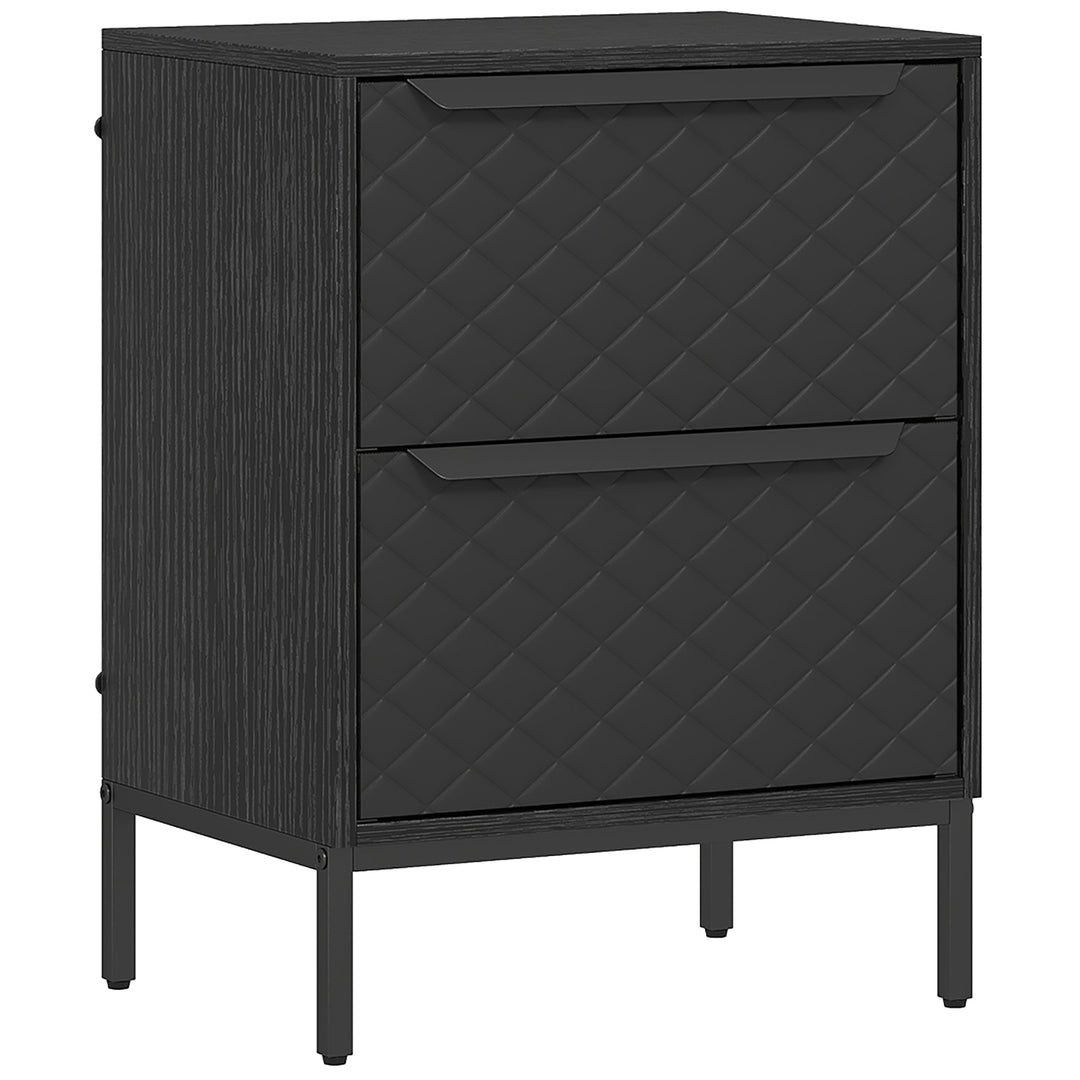 Chest of Drawers, Dresser with 2 Fabric Drawers and Aluminium Handles 