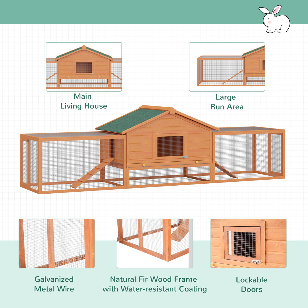 Wooden Guinea Pigs Hutches W/ Ramp-Golden Red