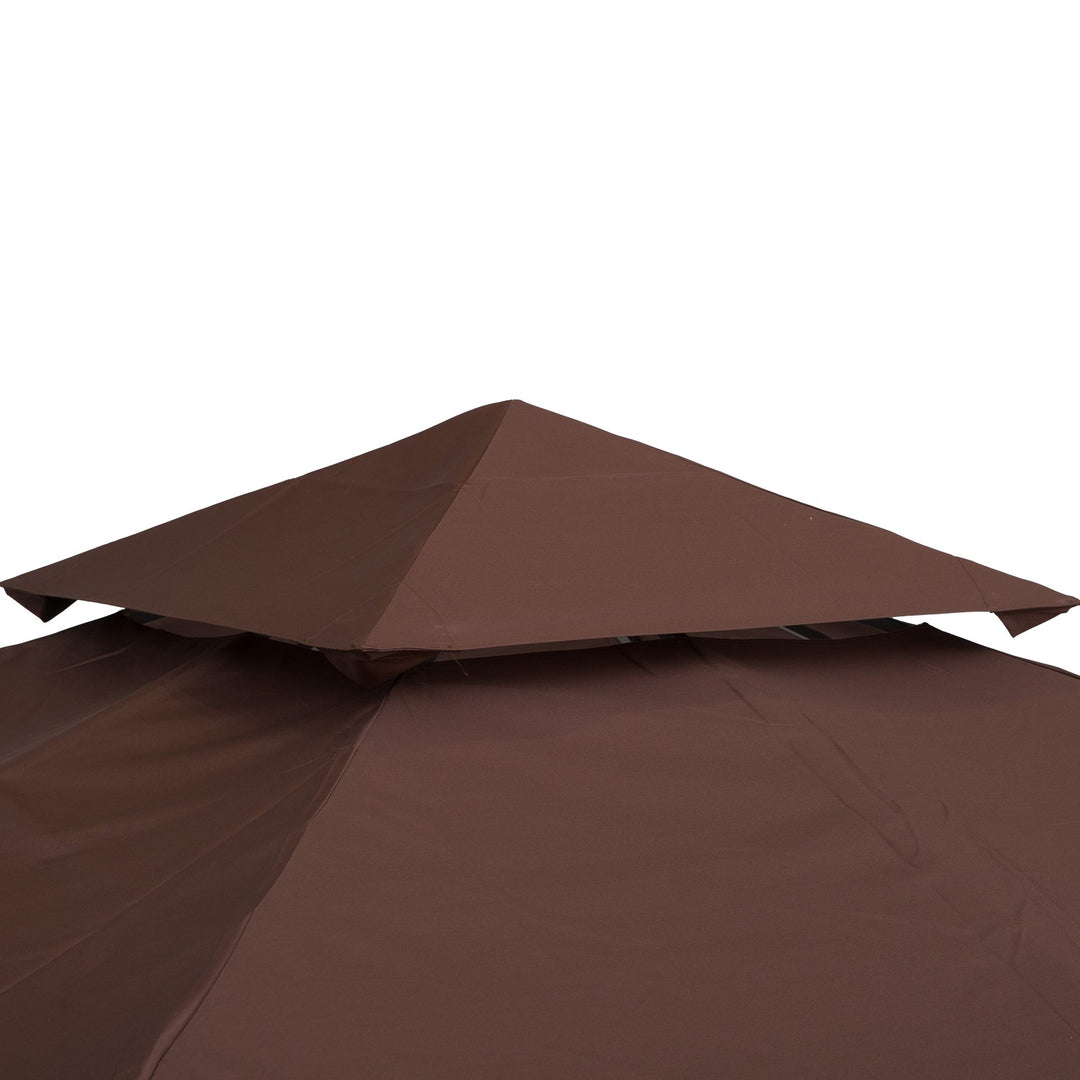 Outsunny 3 x 3(m) Gazebo Replacement Canopies Replacement Cover Spare Part Coffee (TOP ONLY) | Aosom UK