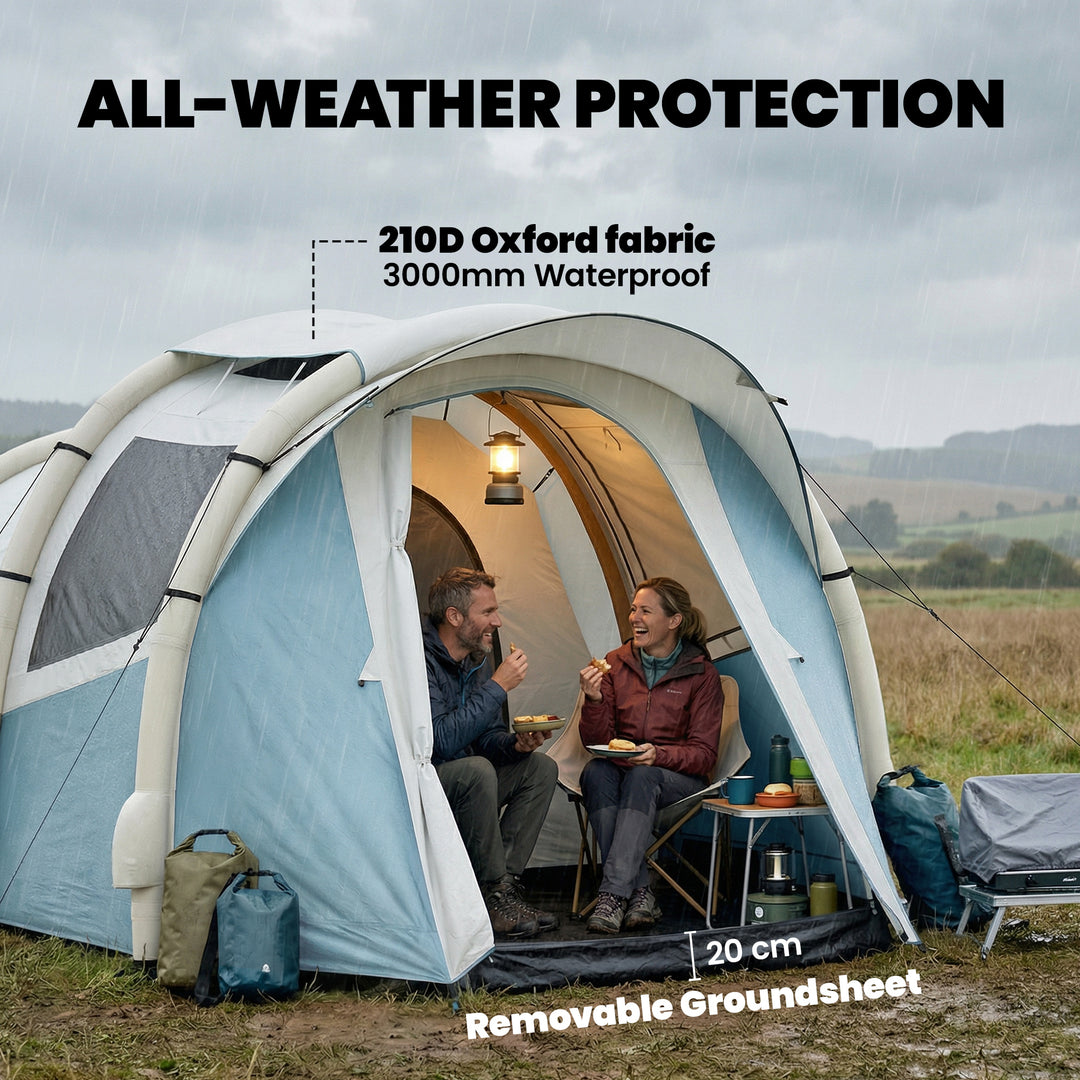 Inflatable Camping Tent w/ Air Pump, Easy Setup 2-3 Person Blow Up Ten