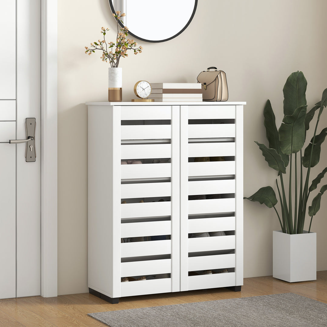 Narrow Shoe Cabinet for Entryway, 5-Tier Slim Shoe Storage Cabinet wit