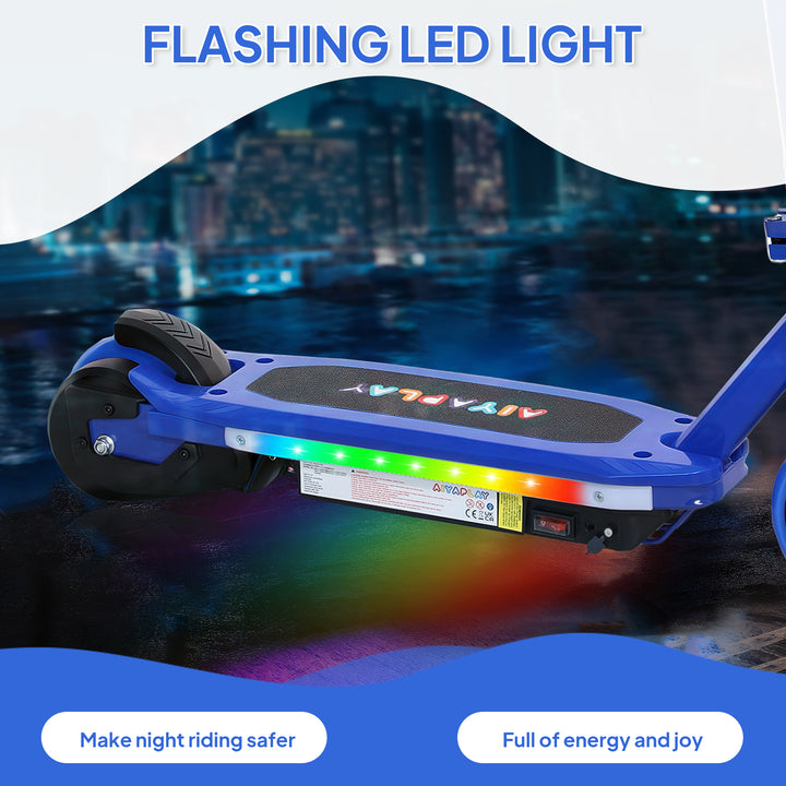 Electric Scooter for Ages 6-14, with Colourful Light and Electric Brake, Electric Scooter E Scooter, Up to 10 KM/H & 8 KM, Blue