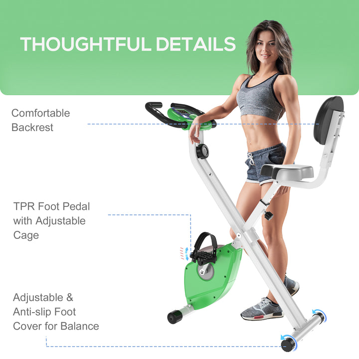 Folding Exercise Bike, Fitness Bicycle Indoor Trainer, Quiet 8-Level M