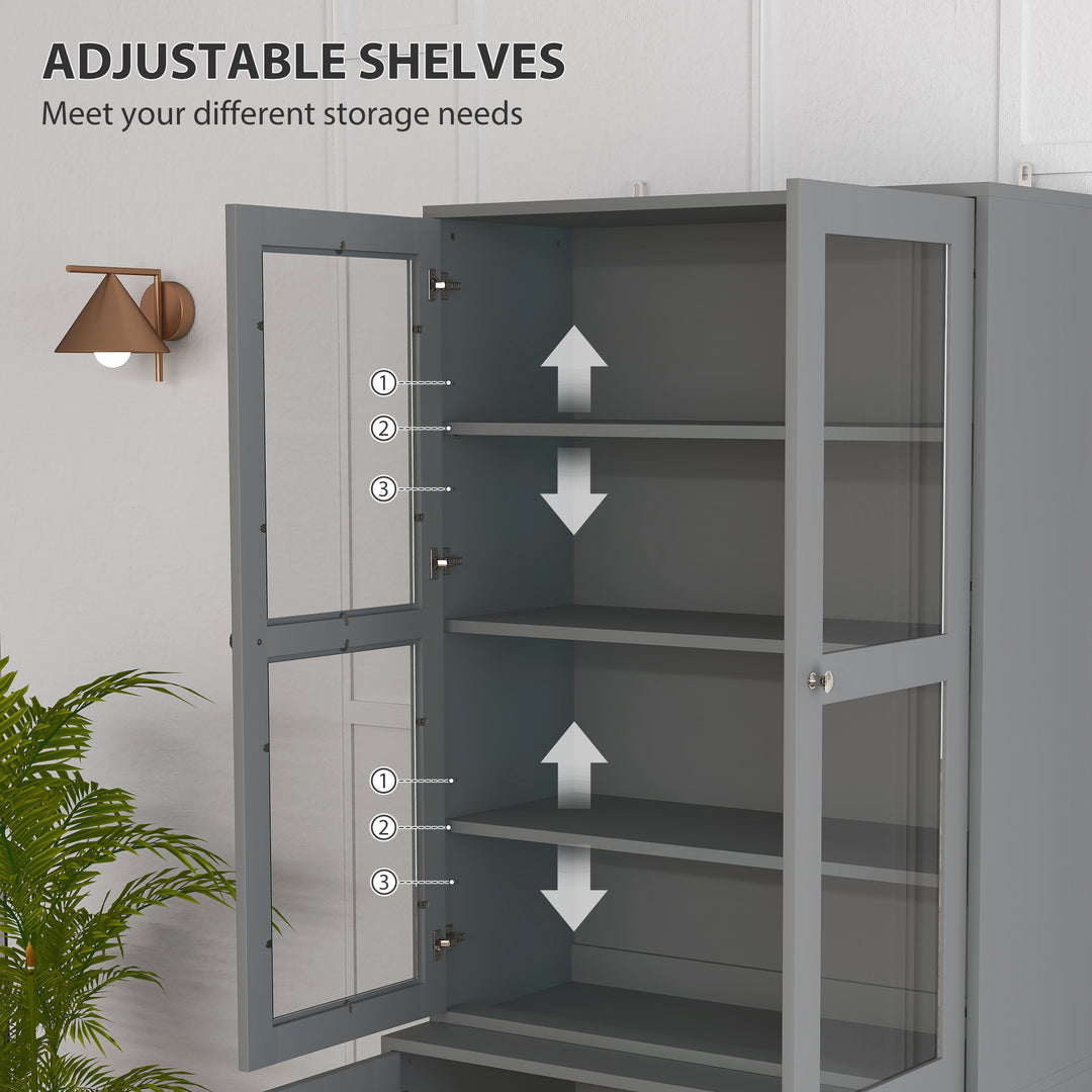 Double Storage Display Cabinet - Grey