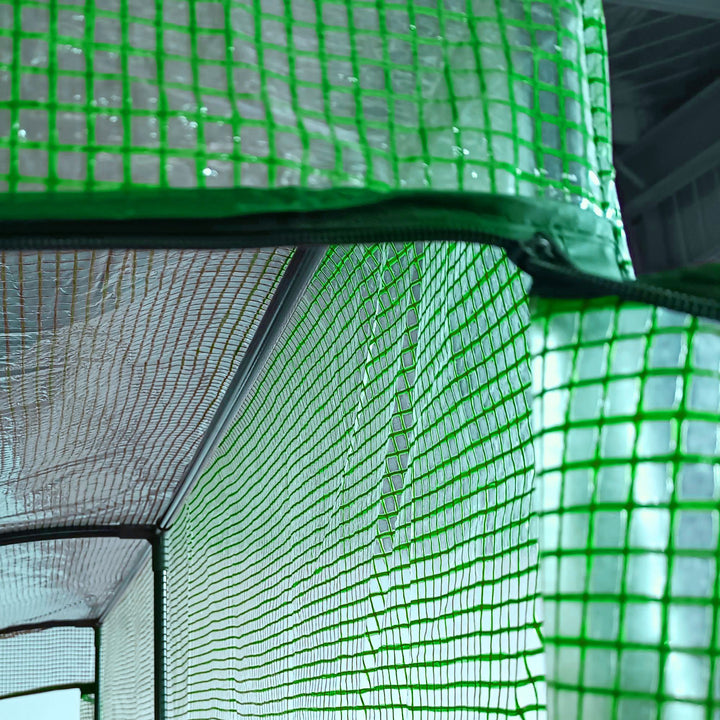 MCL Small Lean to Greenhouse 3-Tier with Shelves Outdoor, Green