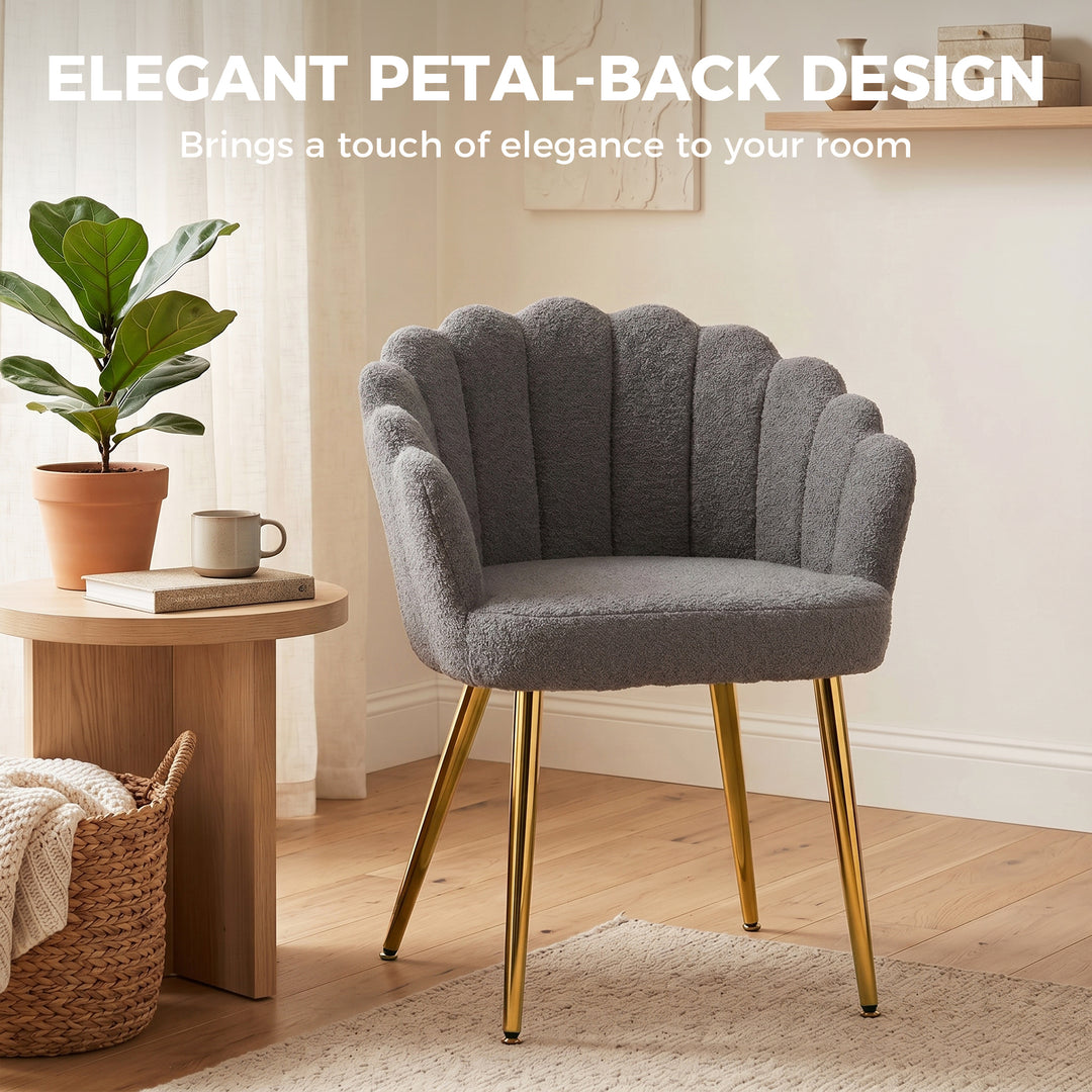 Lounge Chair Petal-Back Armchair Metal Metal Legs for Living Room Bedr