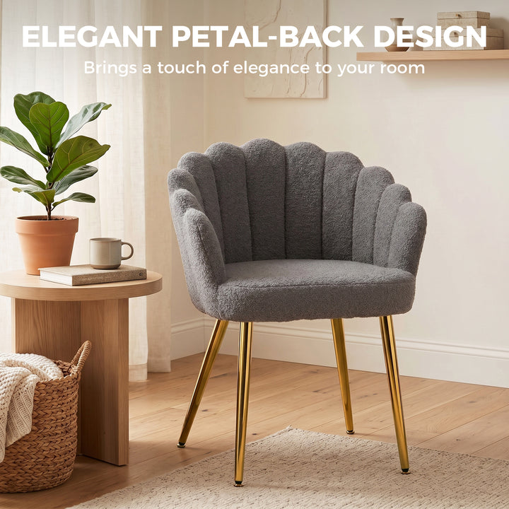 Lounge Chair Petal-Back Armchair Metal Metal Legs for Living Room Bedr