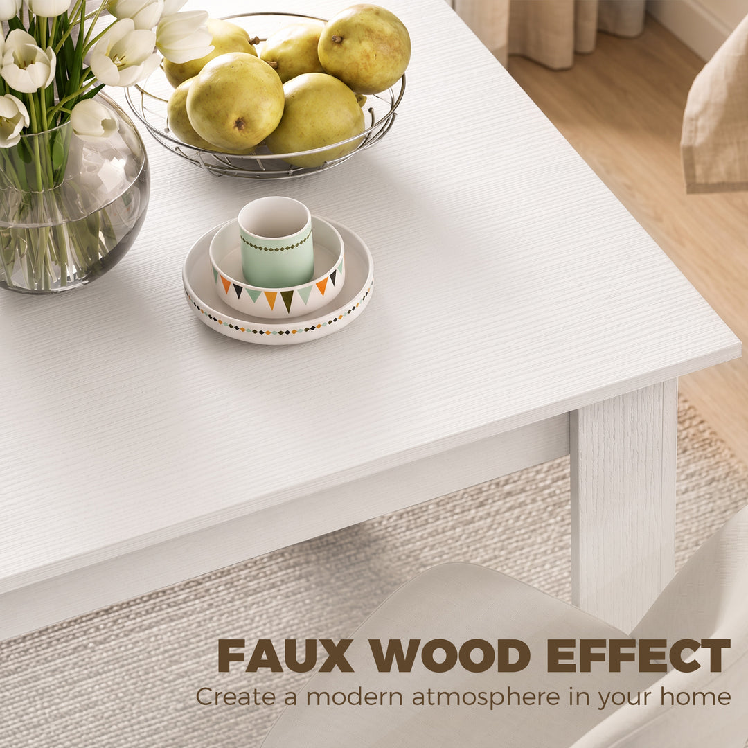 Square Dining Table, Modern Small Dining Table with Wood Effect, Space