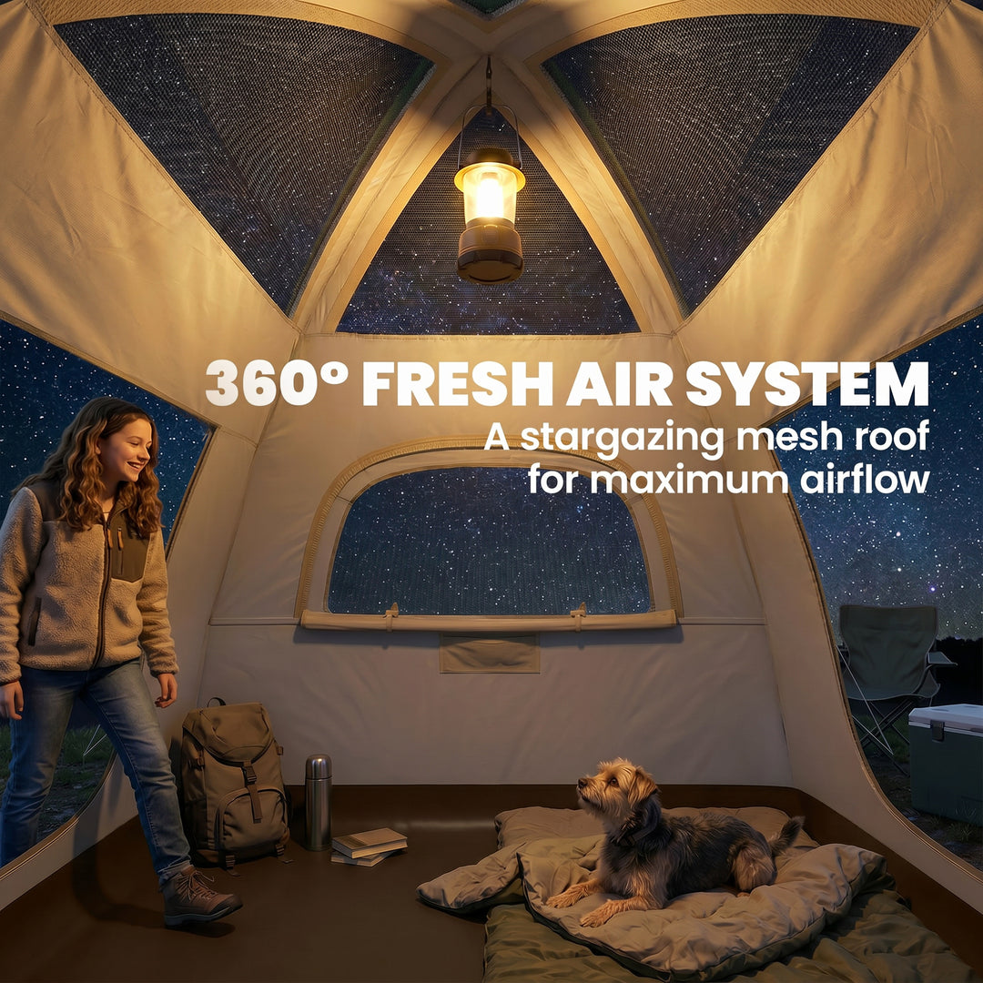 Inflatable Camping Tent with Rainfly, 3 Man Air Tent 3000mm Waterproof
