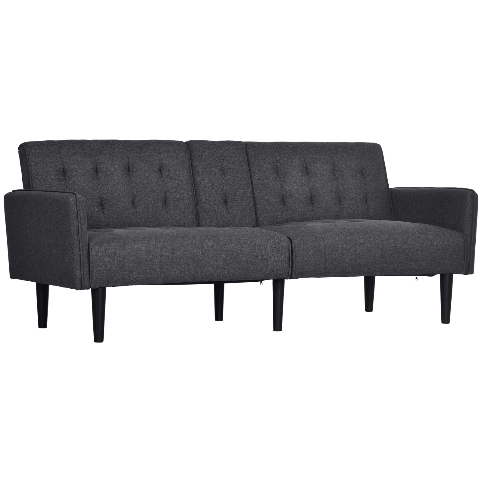 Three-Seater Sofa Bed, with Cupholders - Grey