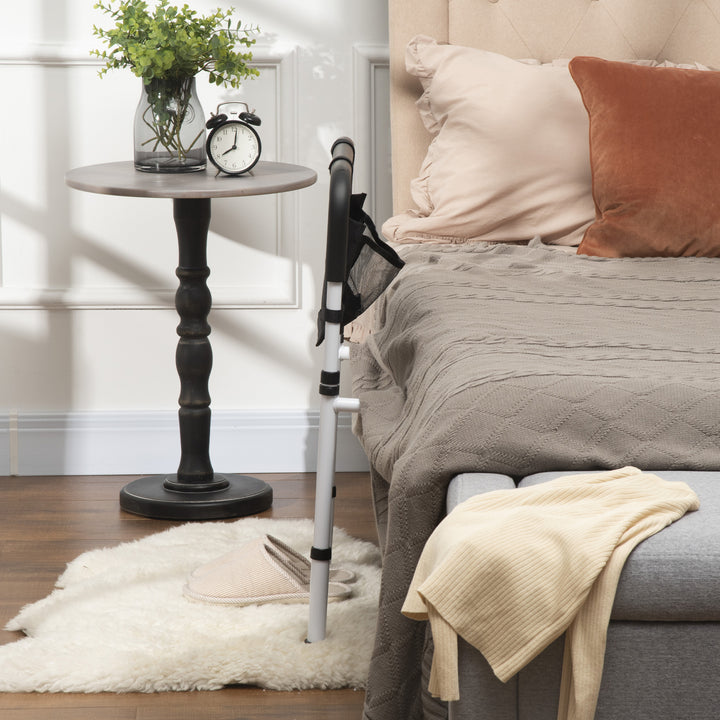 MCL Safety Bed Rail, Height Adjustable Bed Assist Rail with Storage Pocket, Grab Bar for Disabled and Senior, White