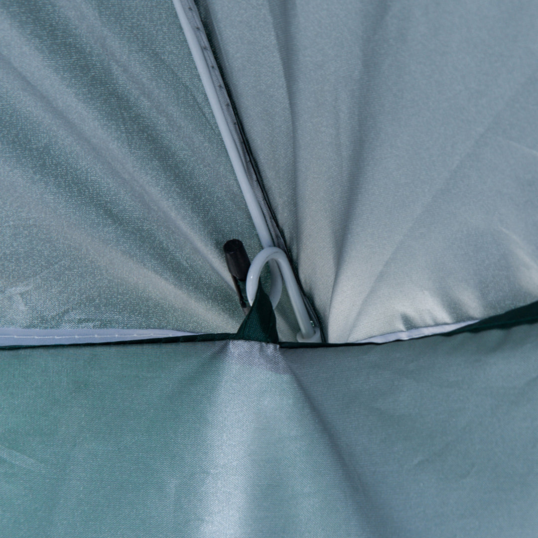 88" Arc 2.2M Fishing Umbrella Beach Parasol with Sides Brolly Shelter Canopy Shade with FREE Carry Bag Green
