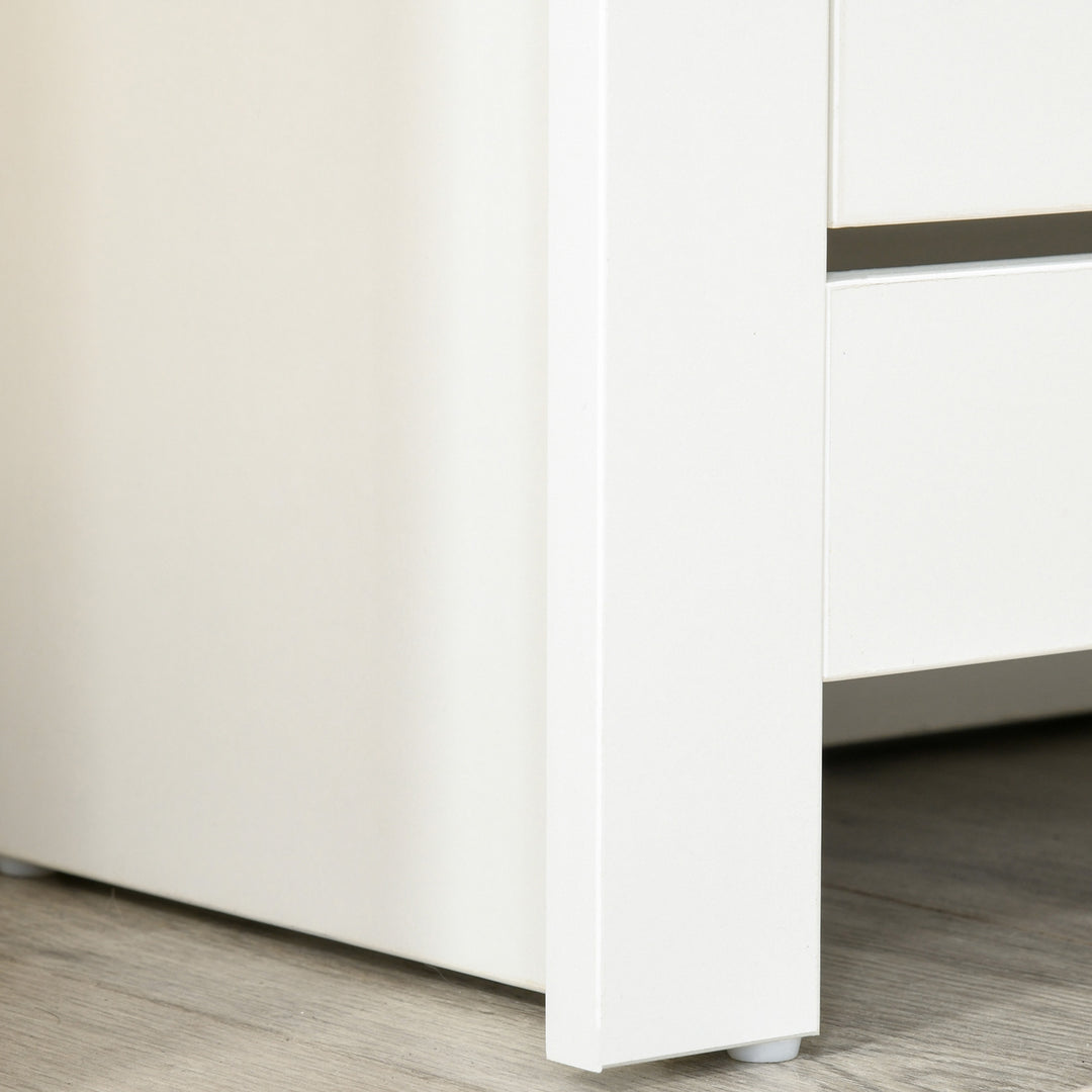 Narrow Shoe Cabinet, Space Saving Shoe Storage Cabinet with 2 Flip Drawers and Adjustable Shelves for 6-12 Pairs of Shoes for Hallways and Living Room, White