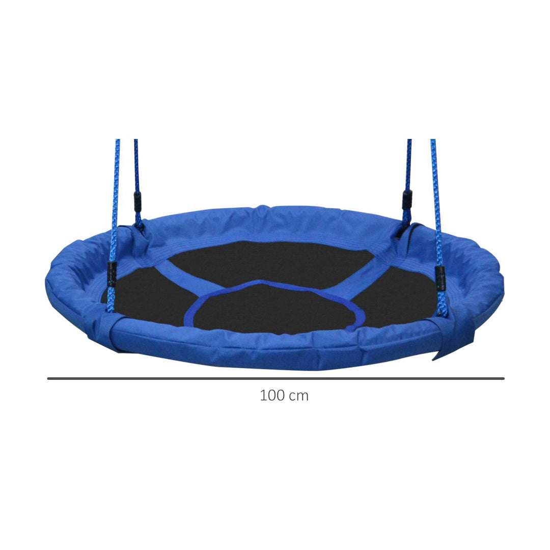 HOMCOM 40 Inch / 100 cm Tree Swing Round Kids Nest Swing Seat for Outdoor Backyard Garden Play Activity Blue