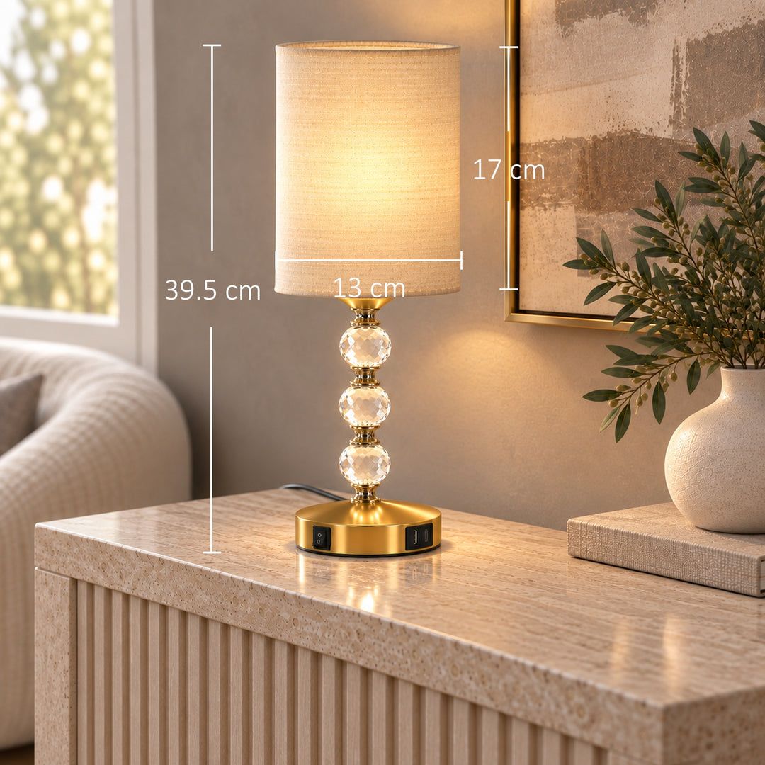 Bedside Lamp, Modern Crystal Decoration Table Lamp with PVC shade - view 3