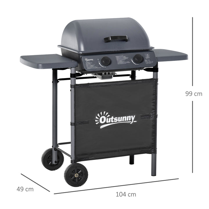 2 x 2.8kW Burner Gas BBQ - Grey