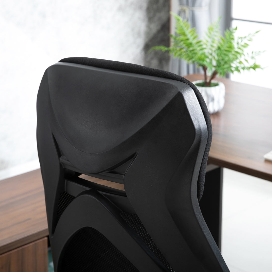 Office Chair with Footrest,High Back Swivel Desk Chair with Adjustable Height and Headrest for Home Office, Black