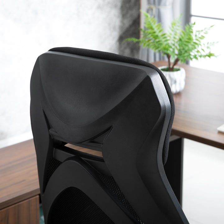 Office Chair with Footrest,High Back Swivel Desk Chair with Adjustable Height and Headrest for Home Office, Black