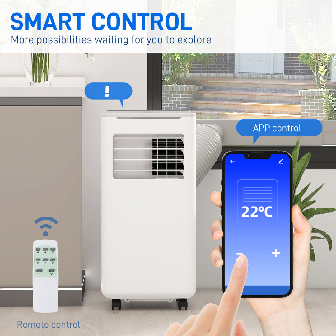 9000 BTU Portable Air Conditioner, Smart Home WiFi Compatible, 4 in 1 Air Conditioning Unit, Dehumidifier, Fan with Remote, 24H Timer, Window Venting Kit, 20m², R290, A Energy Efficiency