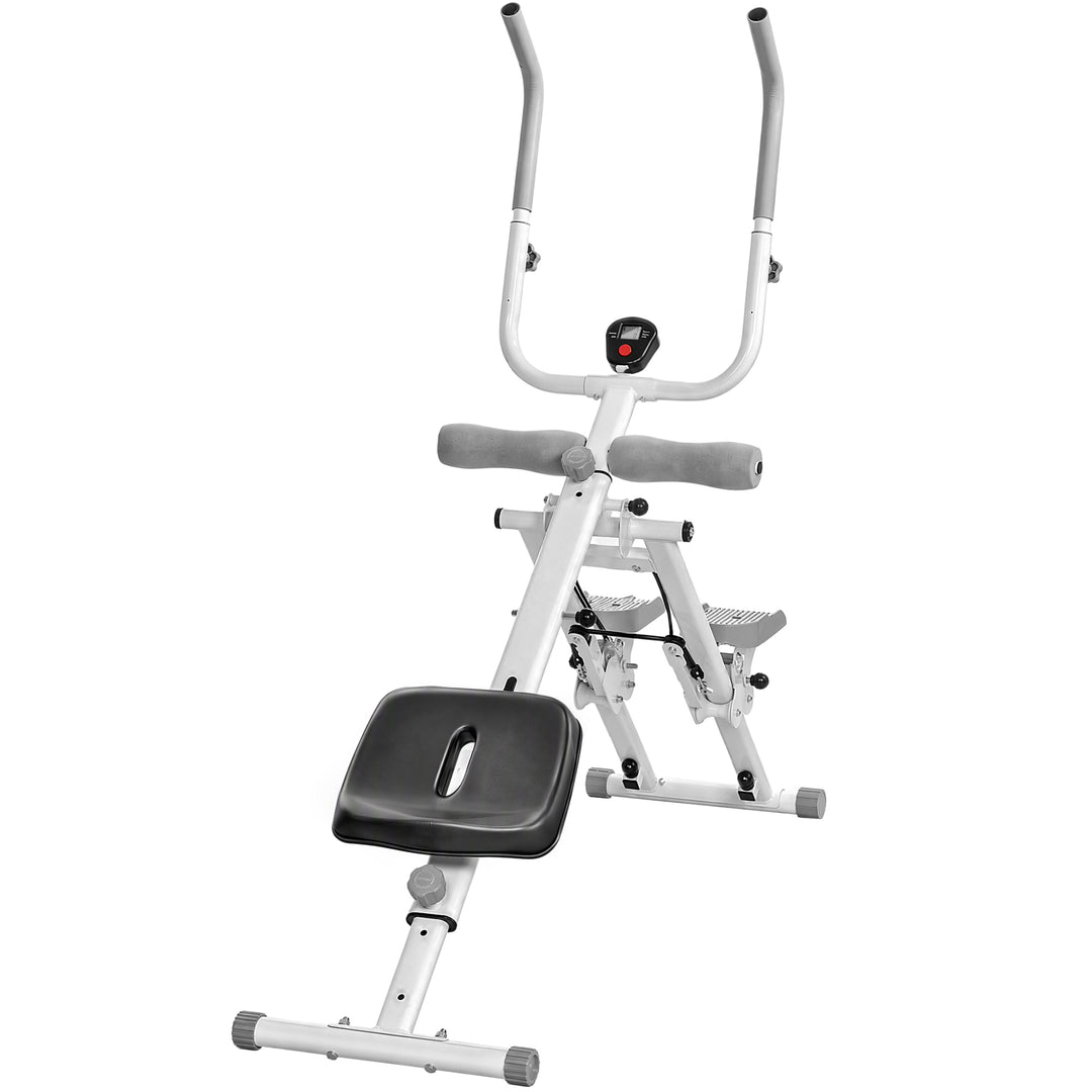 2-in-1 Ab Machine and Stair Stepper, Foldable Ab Trainer and Climbing