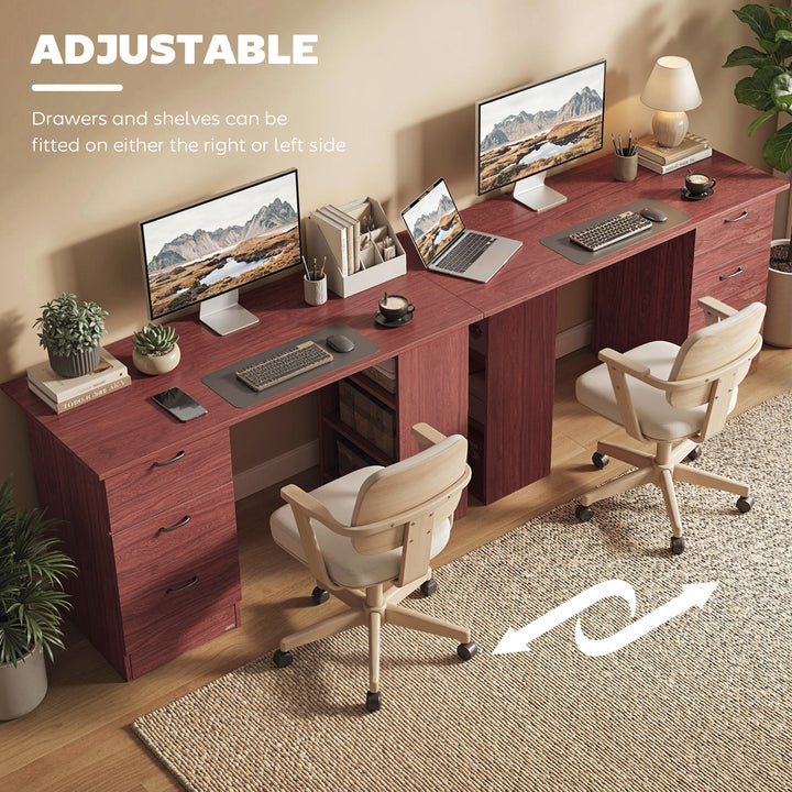 Computer Desk, Writing Table, PC Workstation with 3 Storage Shelves an