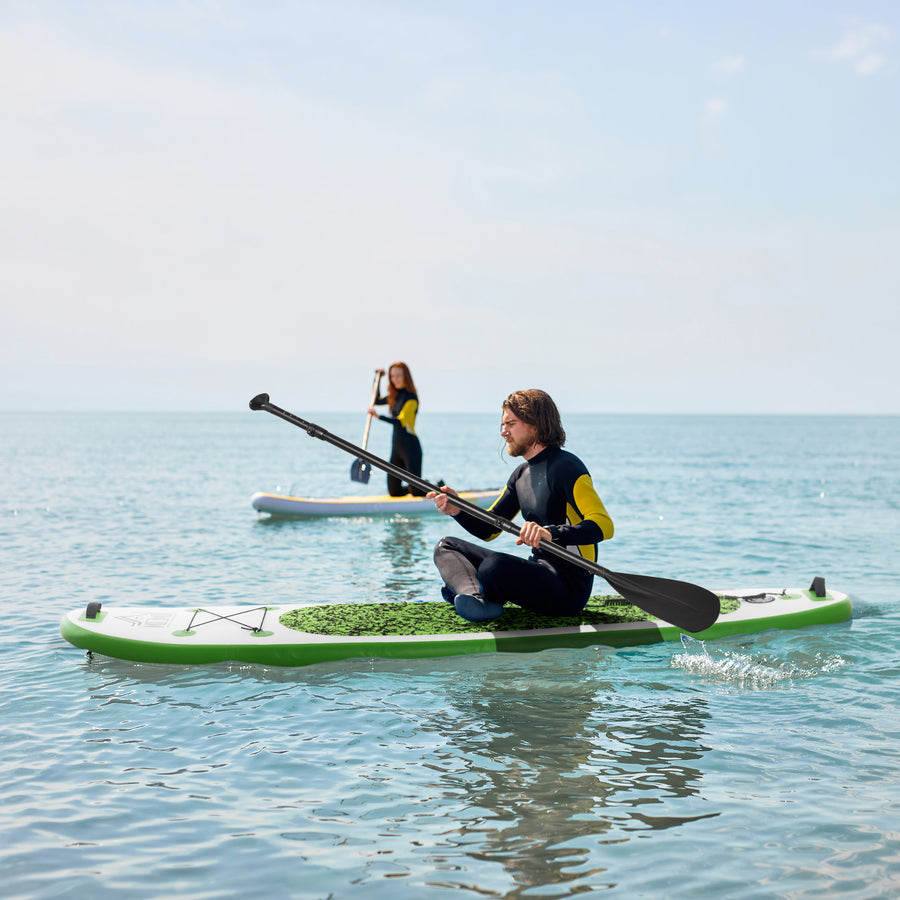 Inflatable Stand Up Paddle Board, 10' x 30" x 4", Non-Slip SUP, with ISUP Accessories, Hand Pump, 3 Fins, Adj Paddle for Youth Adult Beginners/Experts