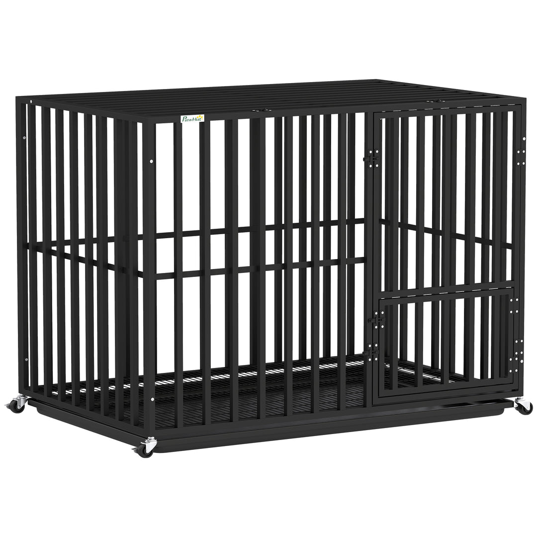 Heavy Duty Dog Crate, Dog Cage with Wheels for Medium Large Breeds, Me