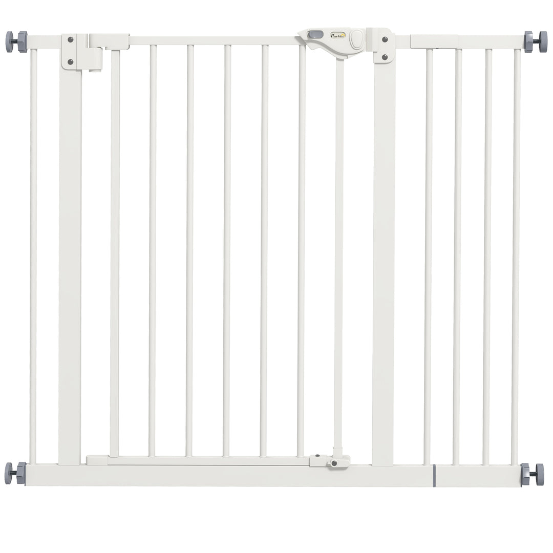 Adjustable Safety Gate w/ One Extensions, Four Adjustable Screws, Whit