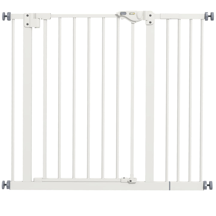 Adjustable Safety Gate w/ One Extensions, Four Adjustable Screws, Whit