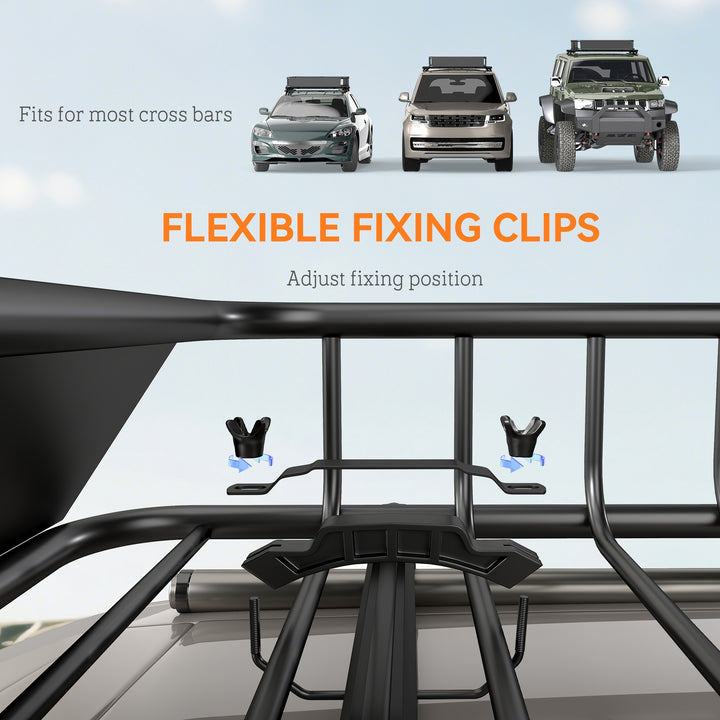 Universal Roof Rack Basket Tray, 90.7 kg Steel Car Rooftop Luggage Cargo Carrier Holder with Wind Fairing, Side Rails for SUVs, Pickups, Sedans, Off-Road Vehicles, 110.5 x 99.5 x 18.5 cm, Black