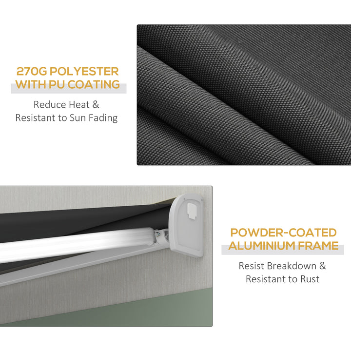 2.5 x 3m Electric Cassette Awning, with Remote - Grey