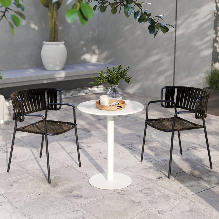 Dining Table, Round Kitchen Table with Steel Base for Living Room, Dining Room, 60 x 60 x 72cm