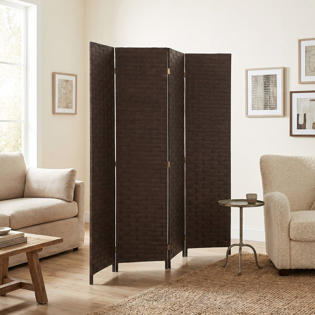 Wave Fibre Freestanding Folding Privacy Screen Panels, Room Divider, D