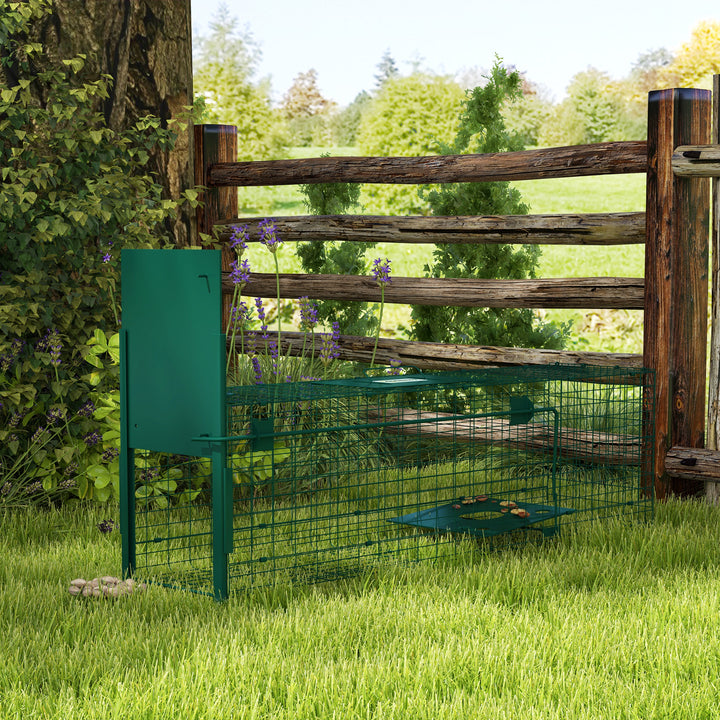 Metal Rat Trap with Single Door, for Small Animals, Dark Green