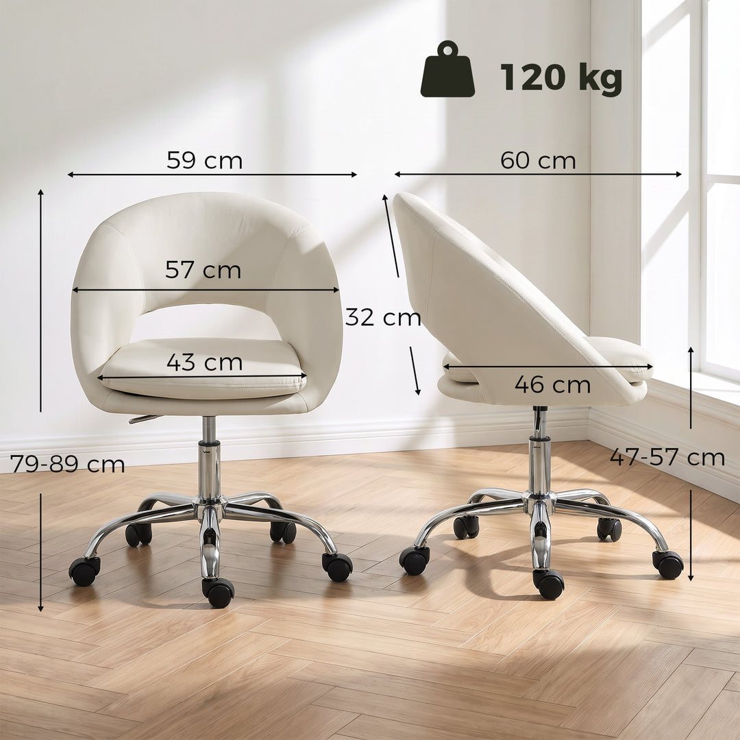 Velvet Desk Chair, Modern Office Chair with Height-Adjustable - view 3