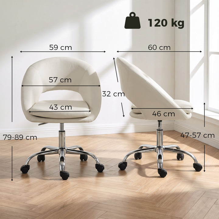 Velvet Desk Chair, Modern Office Chair with Height-Adjustable - view 3