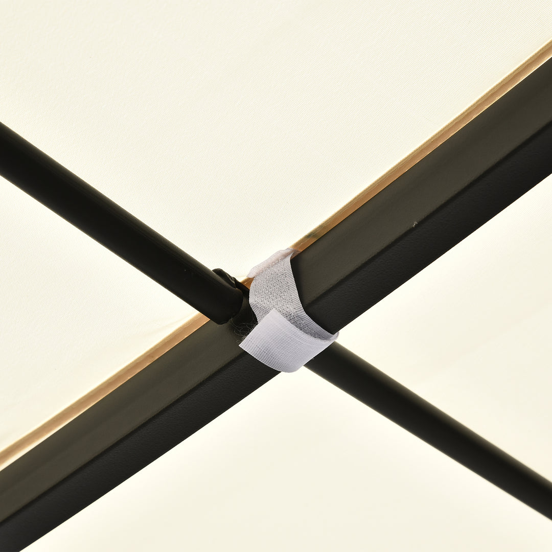 MCL 4 x 3 Meters Canopy Metal Wall Gazebo Awning Garden Marquee Shelter Door Porch - Cream