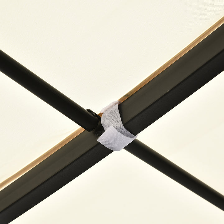 MCL 4 x 3 Meters Canopy Metal Wall Gazebo Awning Garden Marquee Shelter Door Porch - Cream