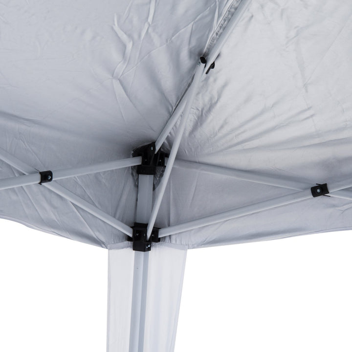 3 M x 3 M Base/ 2.5 M x 2.5 M Top Pop Up Gazebo with Carry Bag, Height Adjustable Slant Leg Party Tent Instant Event Shelter for Garden, Patio, White